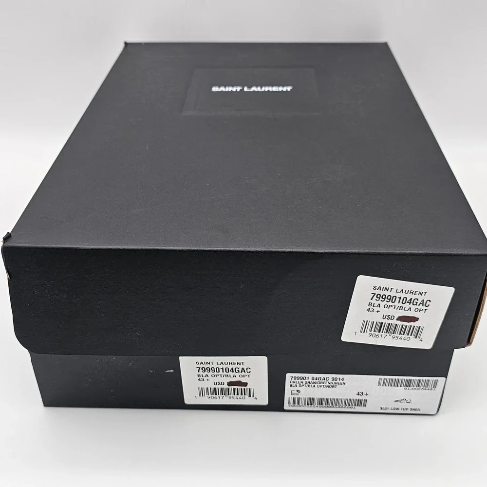 Saint Laurent Mens SL/61 Low Top Sneaker Leather Luxury White North Sea 10.5 - Picture 7 of 8